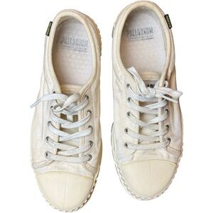 Palladium Men's Cream and White Trainers